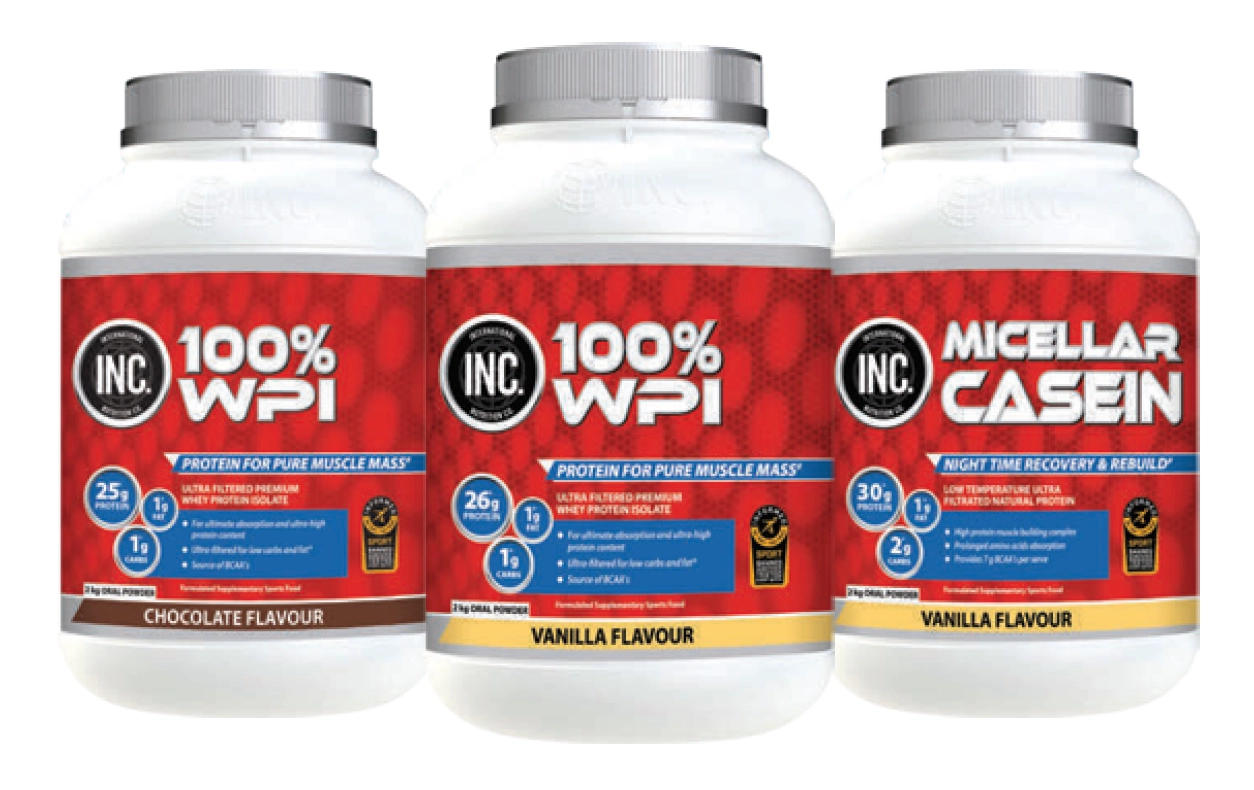 INC. 100% WPI or Micellar Casein 2kg Powder Assorted Variants