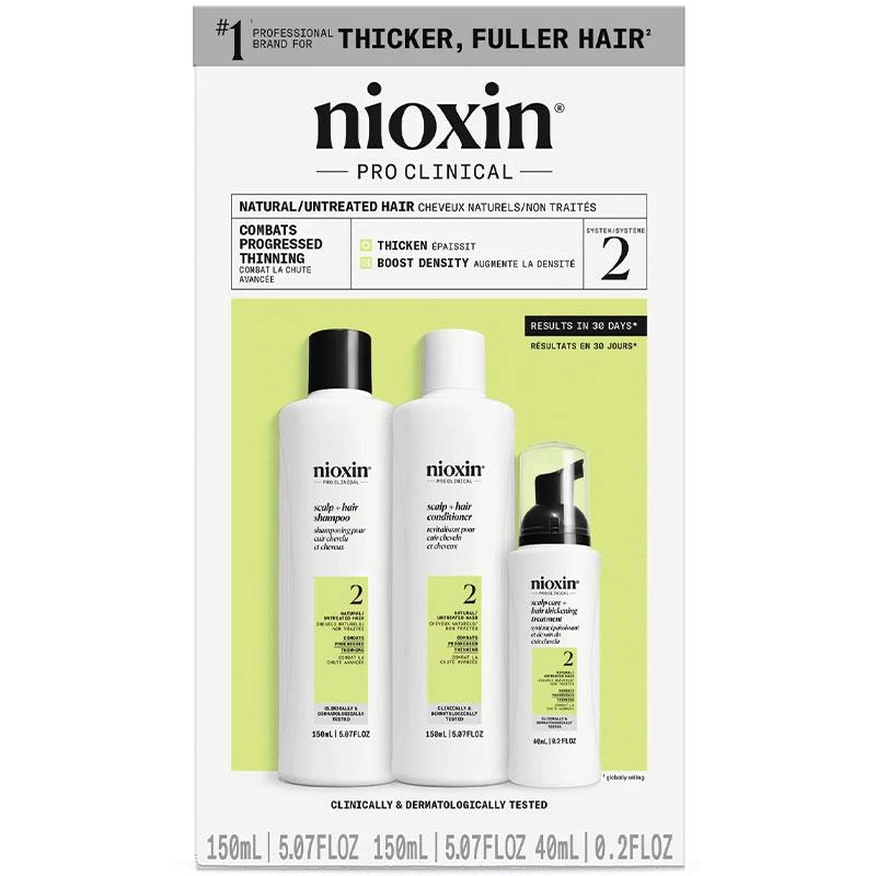 Nioxin Scalp + Hair Thickening System 2 Trial Kit (Shampoo + Conditioner + Treatment)