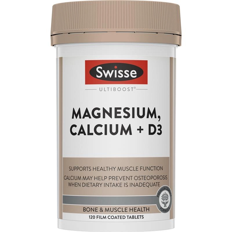 Swisse Ultiboost Magnesium, Calcium + D3 120 Tablets