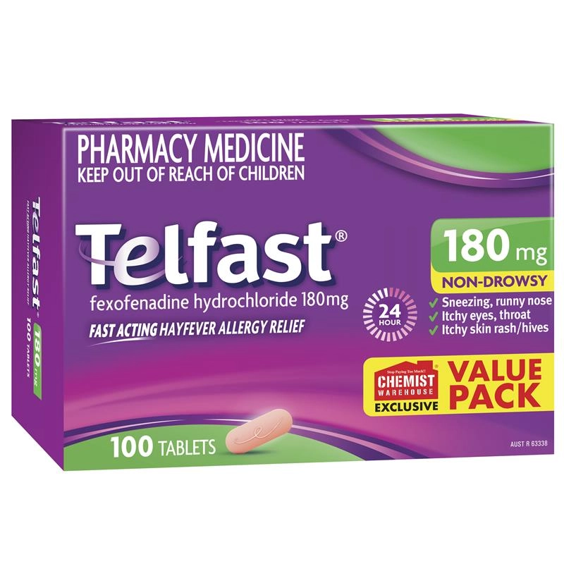 Telfast 180mg 100 Tablets