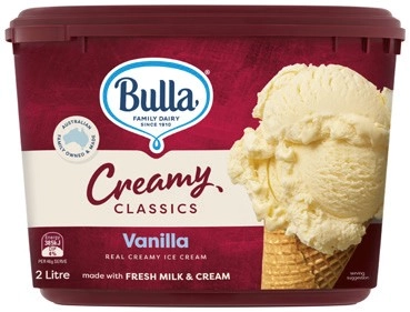 Bulla Creamy Classics Ice Cream 2 Litre Selected Varieties