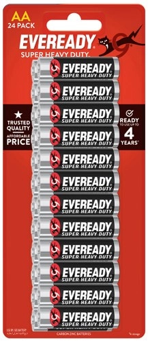 Eveready Super Heavy Duty Batteries AA or AAA 24 Pack