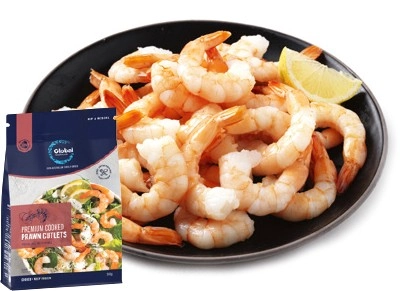 Global Seafoods Cooked Tail On Prawn Cutlets 500g