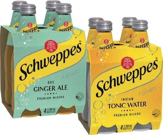 Schweppes Mixers 4x300mL Selected Varieties