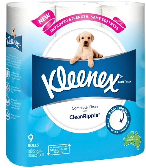 Kleenex Complete Clean Toilet Tissue 9 Pack