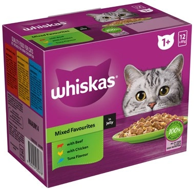 Whiskas Favourites Wet Cat Food 12x85g Selected Varieties