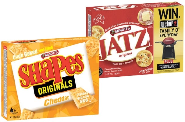 Arnott’s Shapes 130-190g, Clix 250g, Jatz or Savoy 225g Selected Varieties