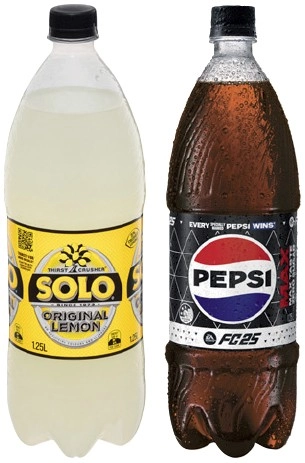 Pepsi or Solo 1.25 Litre Selected Varieties