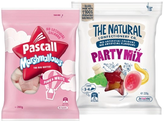 The Natural Confectionery Co. 130‑230g, Pascall 150‑300g or Sour Patch Kids Bag 190g Selected Varieties