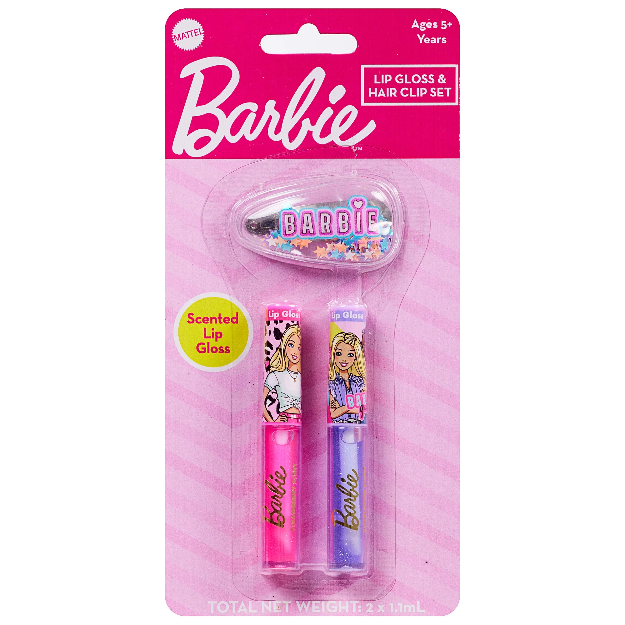 Barbie Lip Gloss Hair Clip ASST 2PK