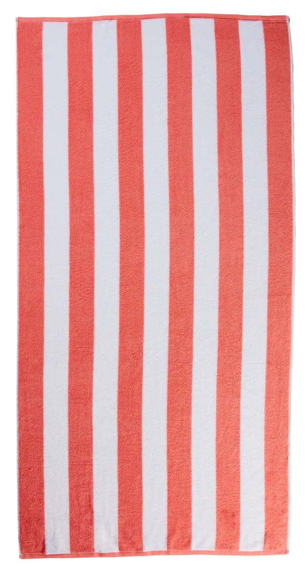 Stripe Beach Towel Peach 80x160cm