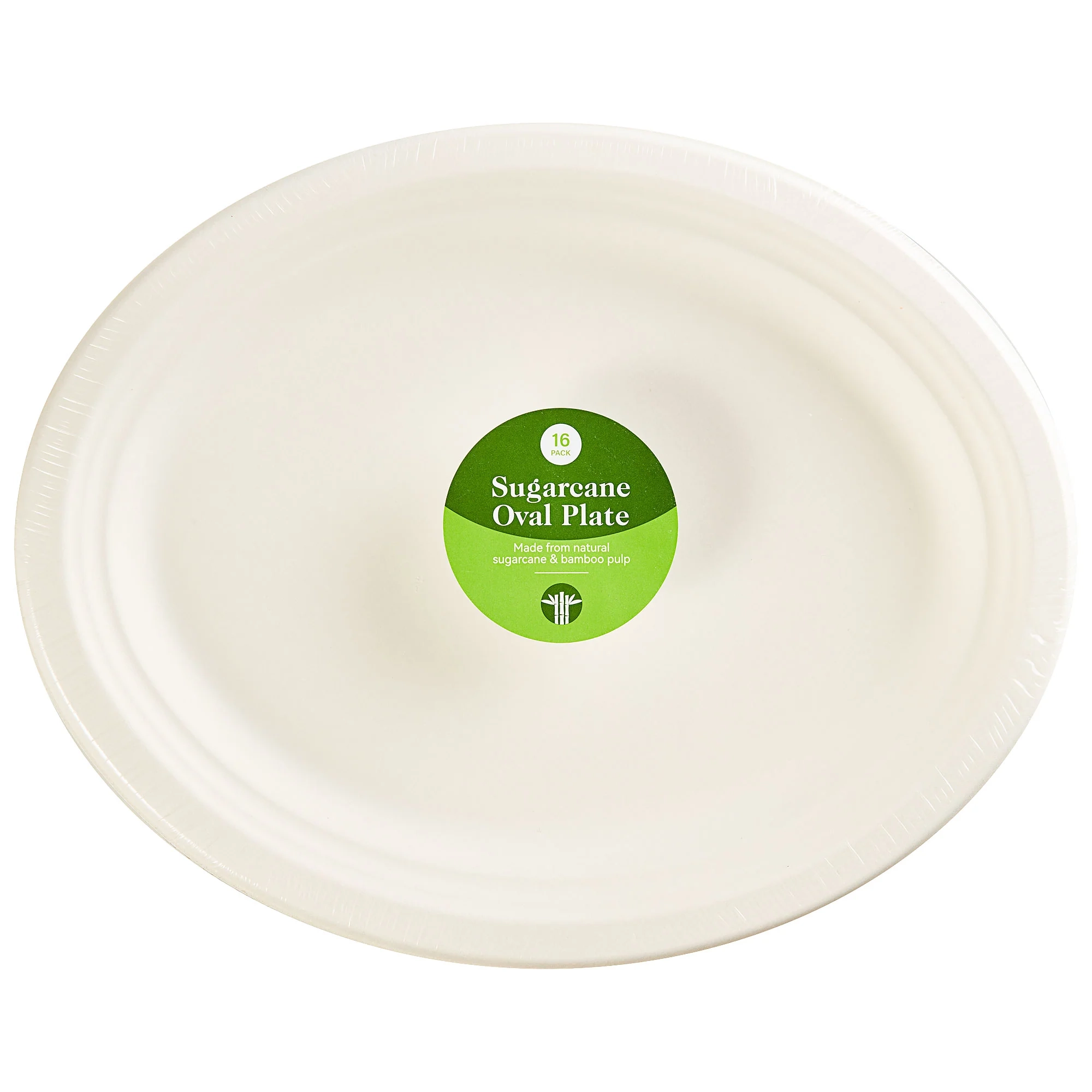 Sugarcane Oval Plate 16pk