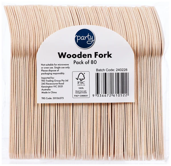 Wooden Fork 16cm 80pk