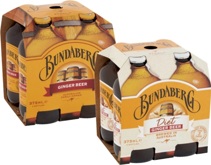 Bundaberg Brewed Soft Drinks 4x375mL