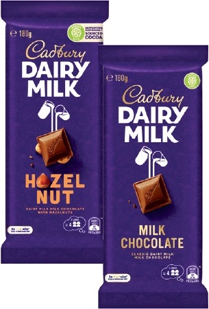 Cadbury Dairy Milk Block Chocolate 150g-190g