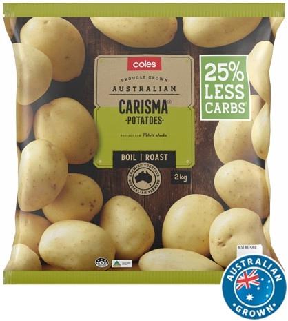 Coles Australian Carisma Washed Potatoes 2kg Bag