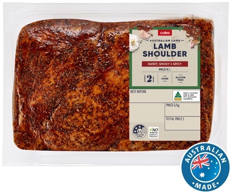 Coles Australian Lamb Butterflied Shoulder with Smokey Marinade