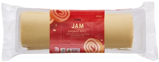 Coles Bakery Jam Sponge Roll 400g