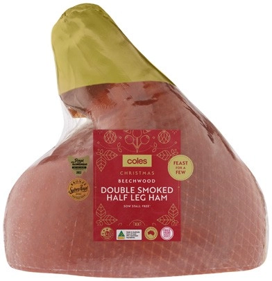 Coles Beechwood Double Smoked Half Leg Ham