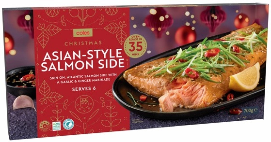 Coles Christmas Frozen Asian Style Salmon Side 700g