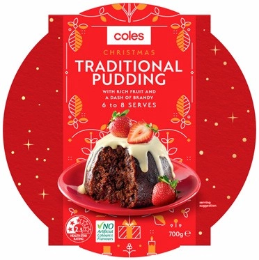 Coles Christmas Traditional Pudding 700g