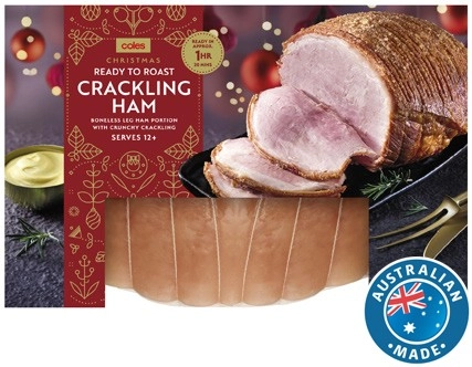 Coles Crackling Ham Boneless Leg