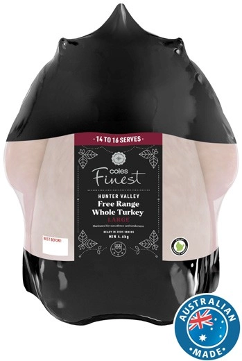 Coles Finest Free Range RSPCA Approved Whole Turkey Large 4.6kg