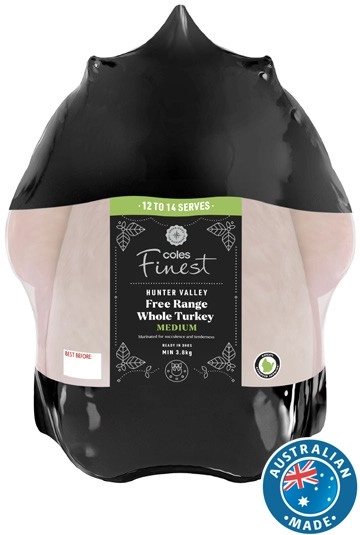 Coles Finest Free Range RSPCA Approved Whole Turkey Medium 3.8kg