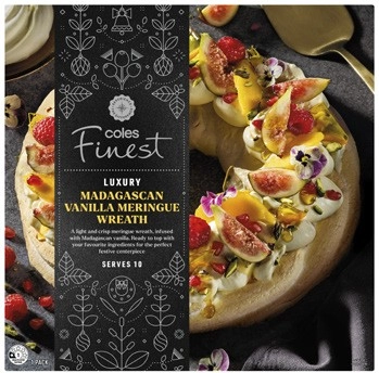 Coles Finest Luxury Madagascan Vanilla Meringue Wreath 1 Pack