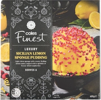 Coles Finest Luxury Sicilian Lemon Sponge Pudding 600g