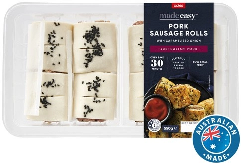 Coles Made Easy Pork Sausage Rolls 550g