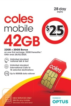 Coles Mobile $25 SIM