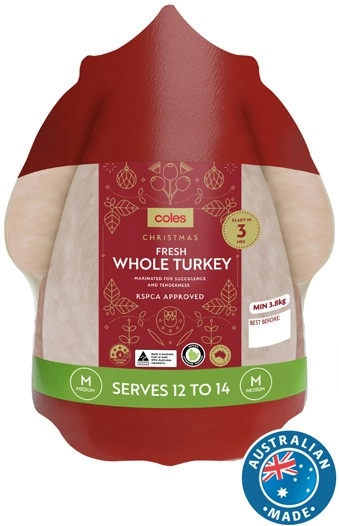 Coles RSPCA Approved Whole Turkey Medium 3.8kg