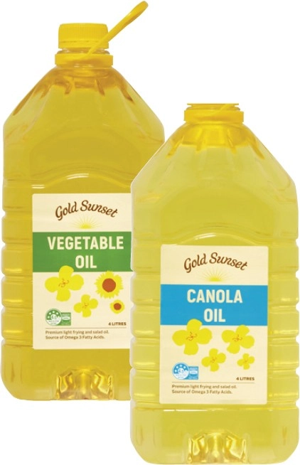 Gold Sunset Canola or Vegetable Oil 4 Litre