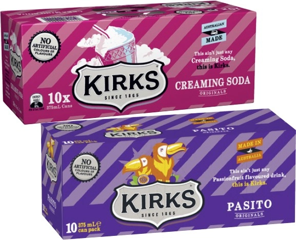 Kirks Soft Drink 10x375mL