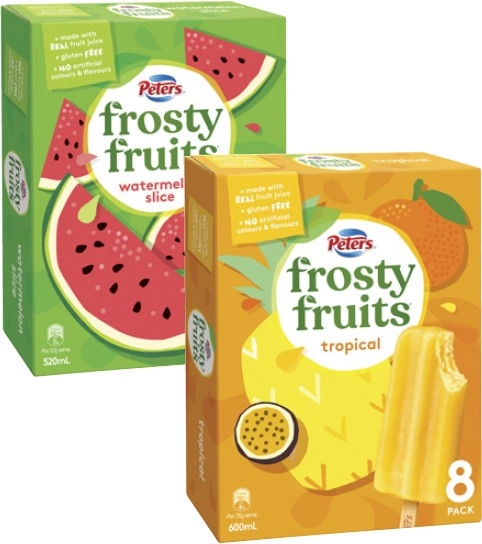 Peters Frosty Fruits 6 Pack-8 Pack 420mL-600mL