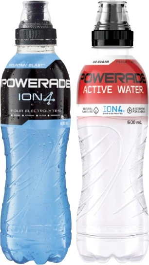 Powerade Sports Drink or Active Water 600mL