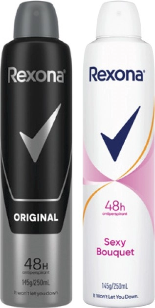 Rexona Antiperspirant Aerosol Deodorant 250mL