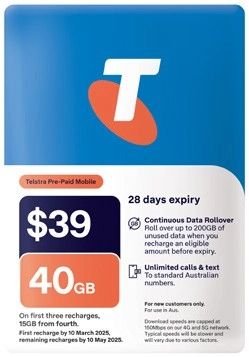 Telstra $39 SIM Kit