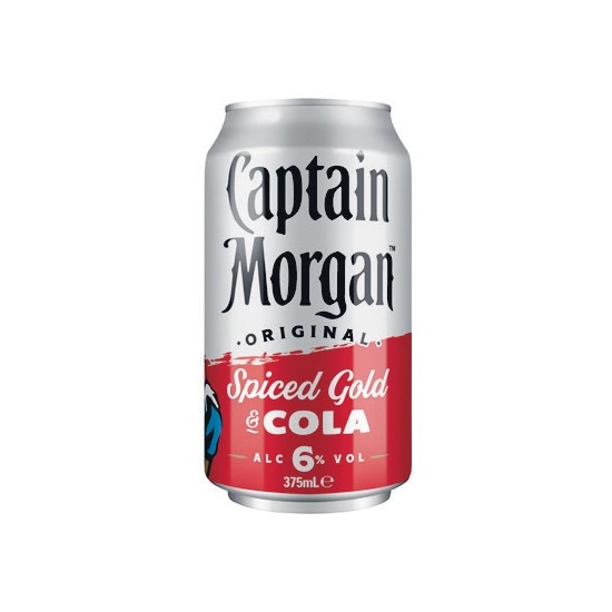 Captain Morgan Spiced & Cola 6% Cans 4x375ml