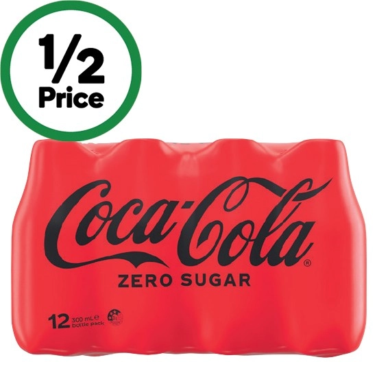 Coca-Cola Classic or Zero Sugar, Fanta Zero Sugar, Sprite Zero Sugar or Coke Vanilla Zero Sugar Soft Drink Varieties 12 x 300ml