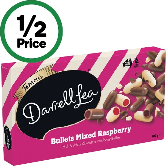 Darrell Lea Raspberry Bullets Box 400g