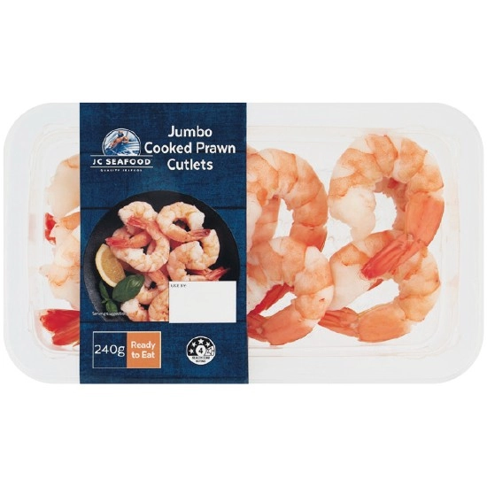 Just Caught Seafood Jumbo Cooked Prawn Cutlets 240g