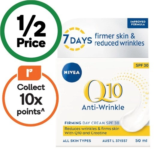 Nivea Q10 Anti-Wrinkle Day Cream Moisturiser SPF30 50ml†