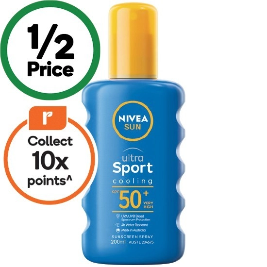 Nivea Sun Ultra Sport Cooling SPF50+ Sunscreen Spray 200ml†