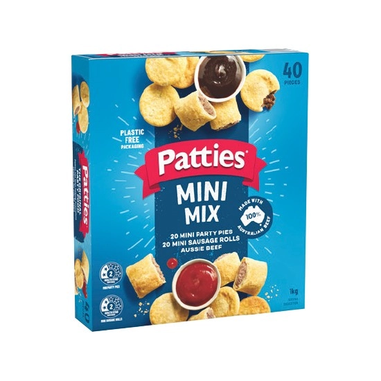 Patties Combo Pack Mini Pies & Sausage Rolls 1 kg or Patties Party Pack 1.25 kg