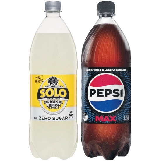 Pepsi, Solo, Sunkist or Mountain Dew Soft Drink Varieties 1.25 Litre