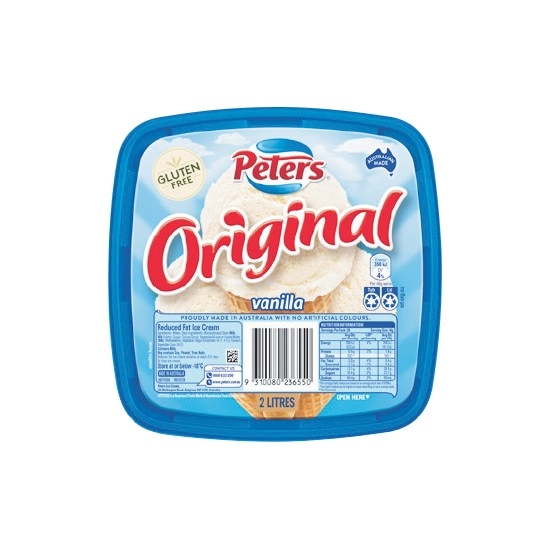 Peters Ice Cream Original Vanilla 2 Litre – From the Freezer