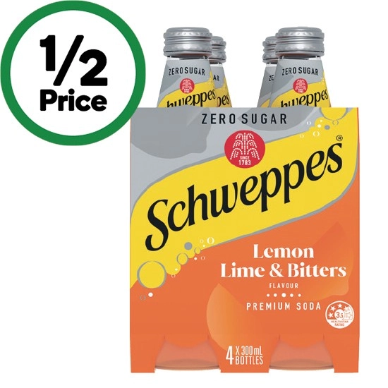 Schweppes Mixers or Mineral Water 4 x 300ml