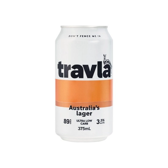 Travla Mid Strength Lager Cans 24x375ml